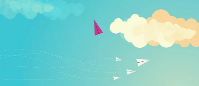 the cloud is changing innovation (image: sky with paper plane flying through clouds)